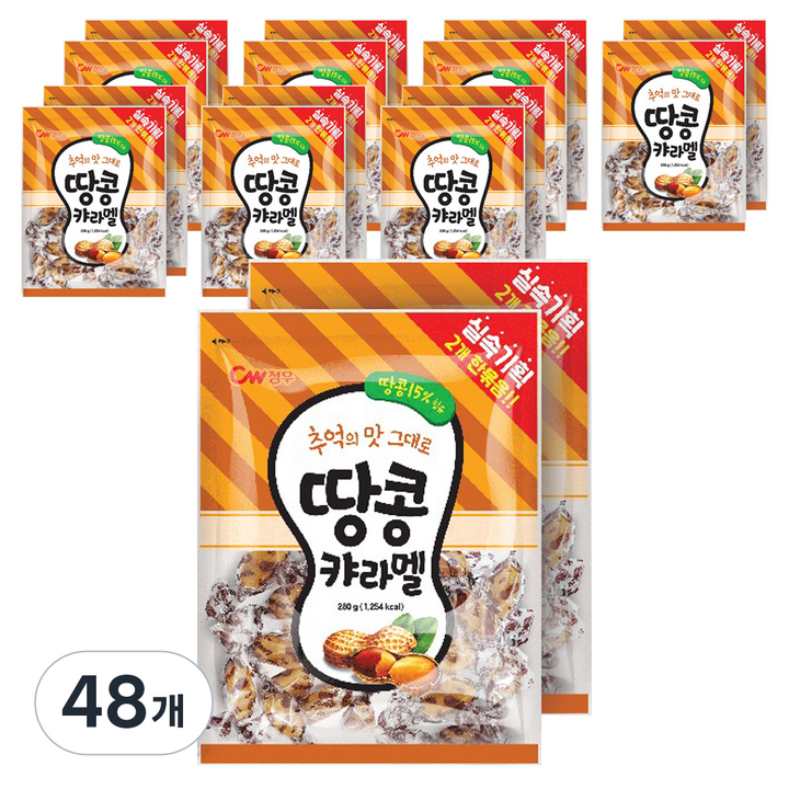 청우식품 땅콩 캬라멜, 280g, 48개