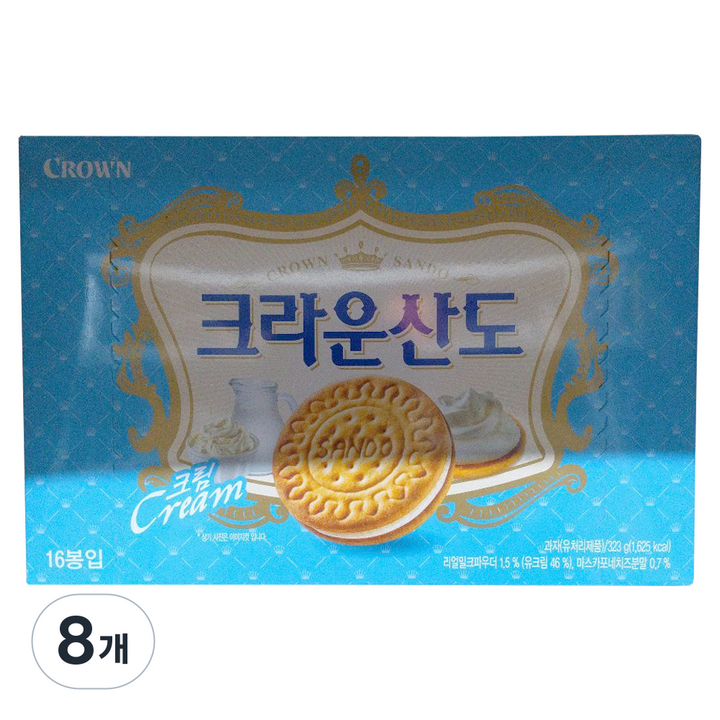 크라운산도 크림, 323g, 8개