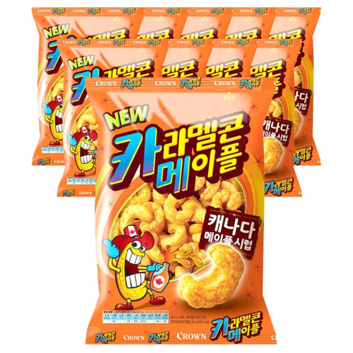 크라운 카라멜콘 메이플, 154g, 10개