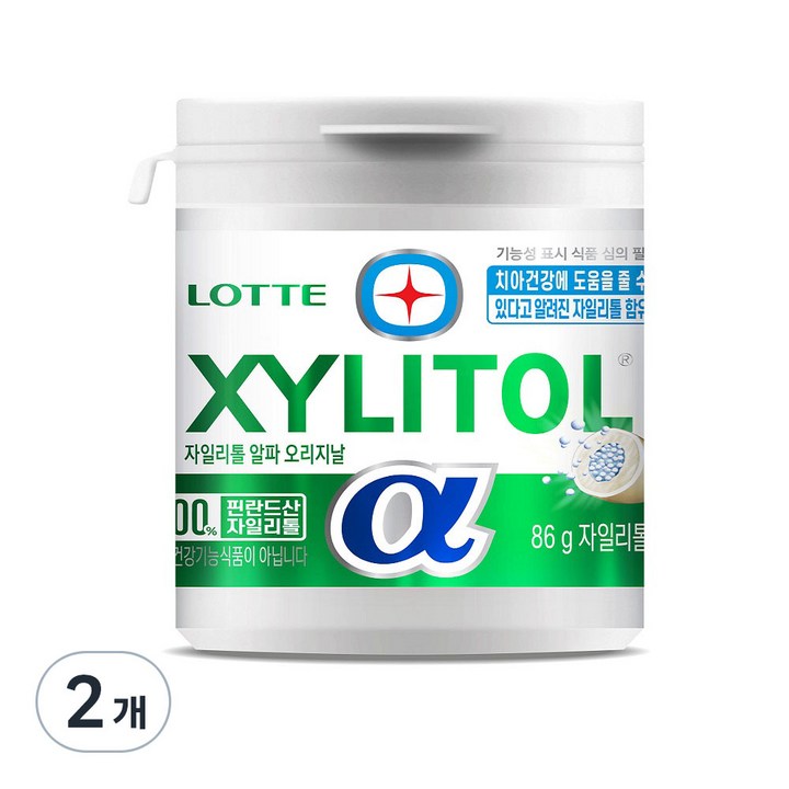 롯데자일리톨 알파 오리지날, 86g, 2개