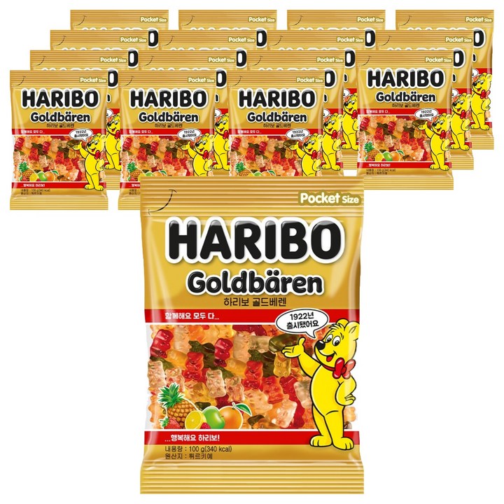 하리보 골드베렌 젤리, 100g, 16개