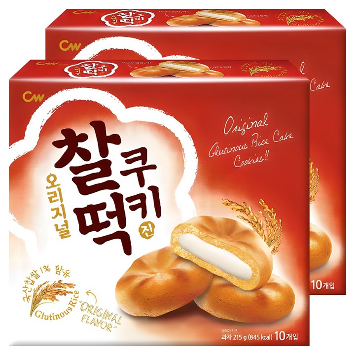 청우식품 찰떡쿠키 오리지날 10P, 215g, 2개