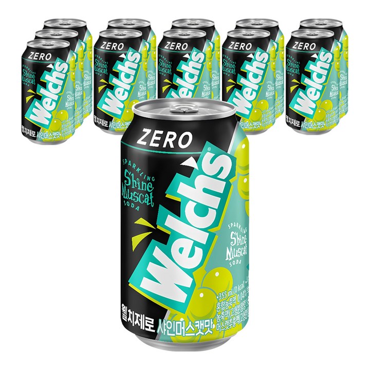 웰치스 제로 샤인머스캣맛, 355ml, 12개
