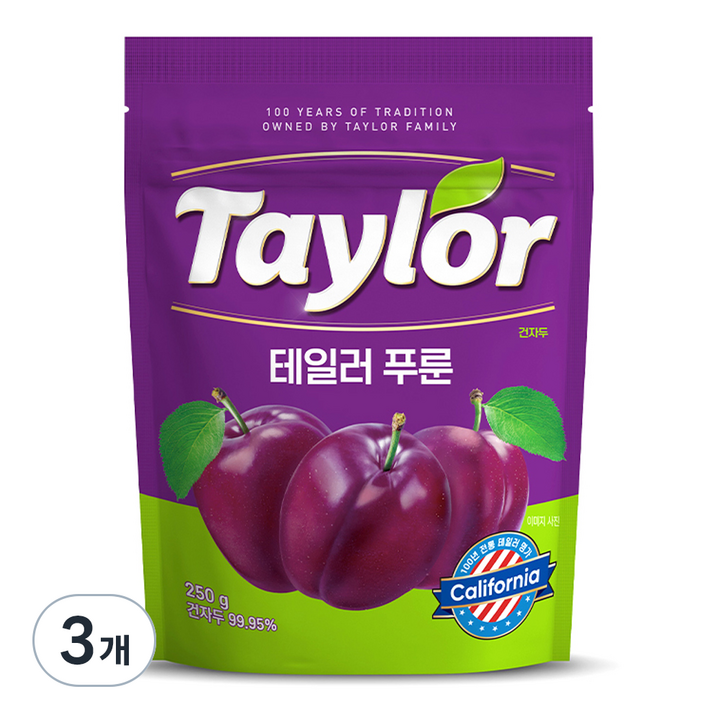 테일러 푸룬건자두, 250g, 3개