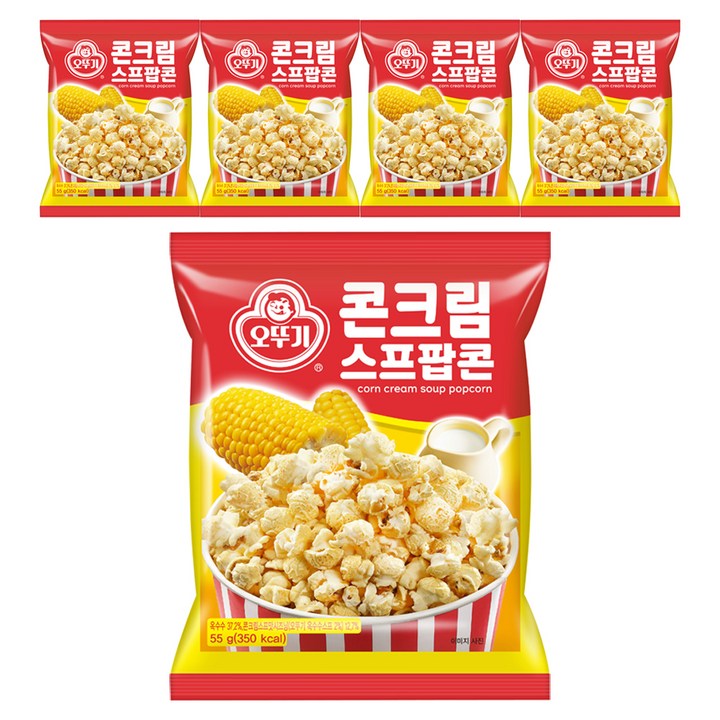 오뚜기 콘크림 스프팝콘, 55g, 5개