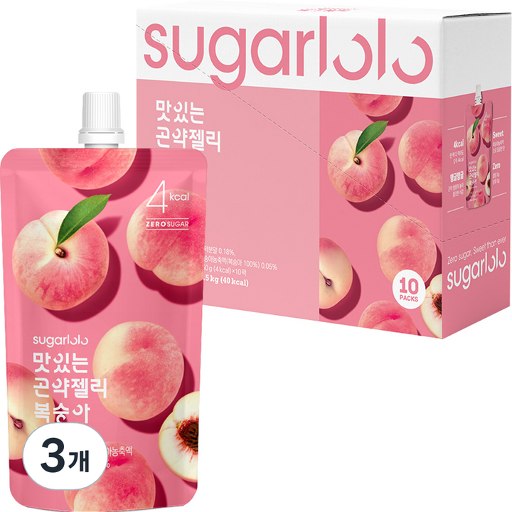 슈가로로 맛있는 곤약젤리 복숭아, 30개, 150ml