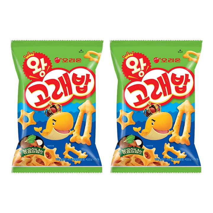 오리온 왕 고래밥 볶음양념맛, 118g, 2개