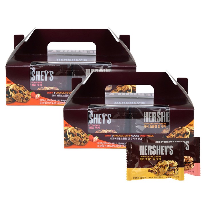 허쉬 베리 12g x 12p + 초콜릿 칩 쿠키 12g x 12p 버라이어티팩, 288g, 2세트