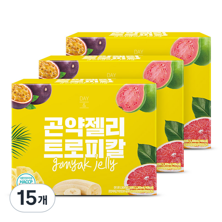 참앤들황토농원 데이앤 트로피칼 곤약젤리 10p, 15개, 1.3L