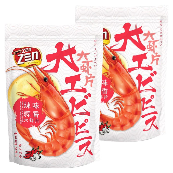 젠젠 스파이시 갈릭 새우칩, 220g, 2개