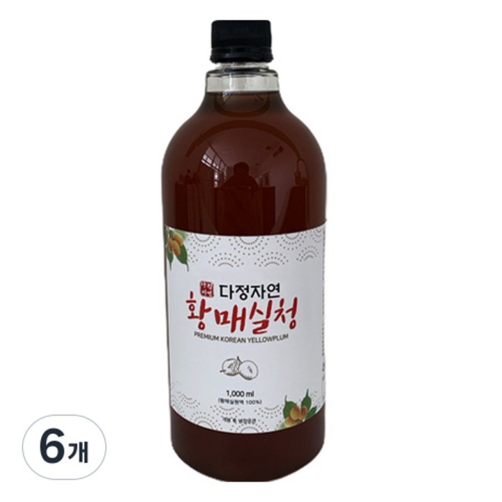 다정자연 프리미엄 황매실청 원액, 6개, 1L, 6개