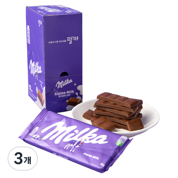 밀카 알프스 밀크 12p, 1.08kg, 3개