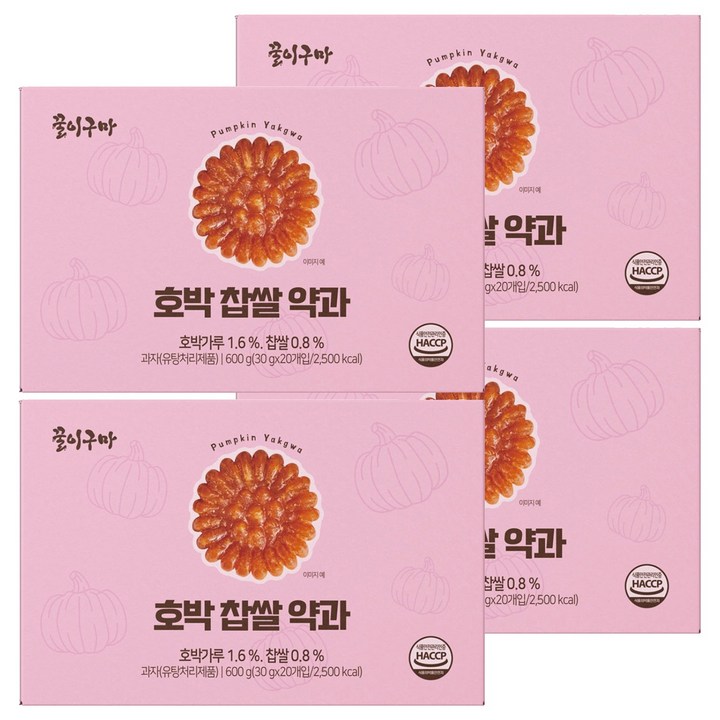 꿀이구마 NEW호박찹쌀약과, 600g, 4개