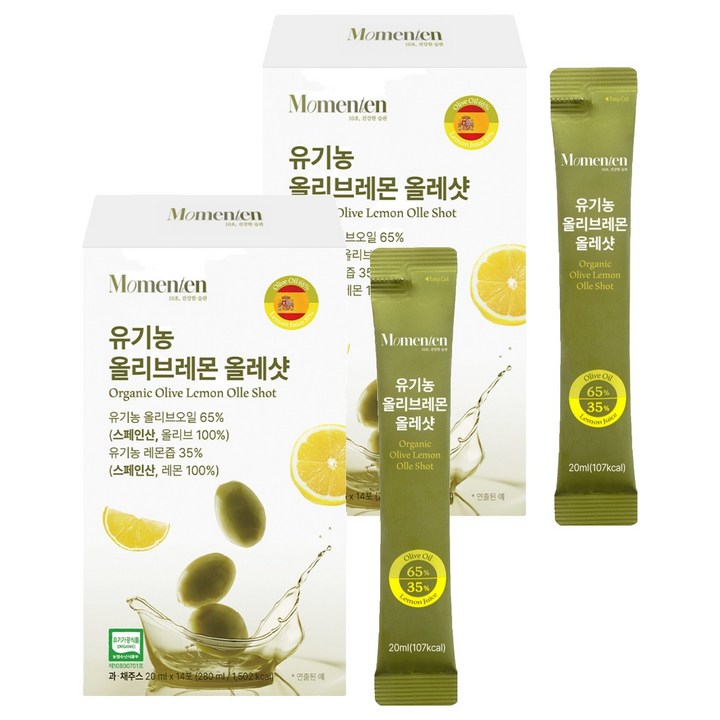 모먼튼 올리브레몬 올레샷 14p, 2개, 280ml