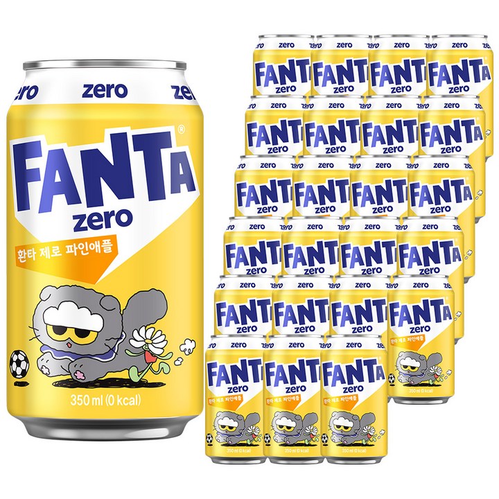 환타 제로 파인애플 탄산음료, 350ml, 24개