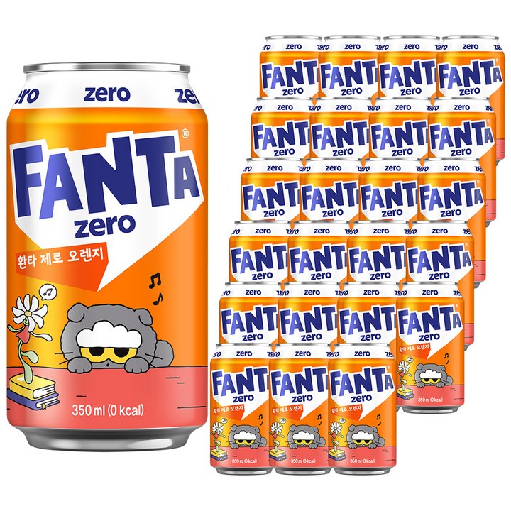 환타 제로 오렌지 탄산음료, 350ml, 24개