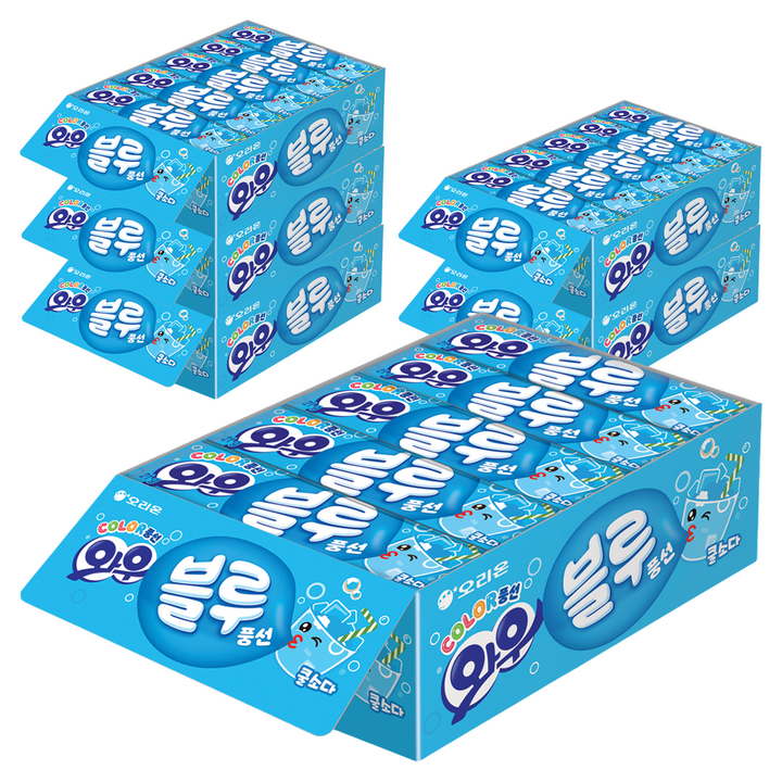 오리온 와우 블루소다 풍선껌, 21g, 90개