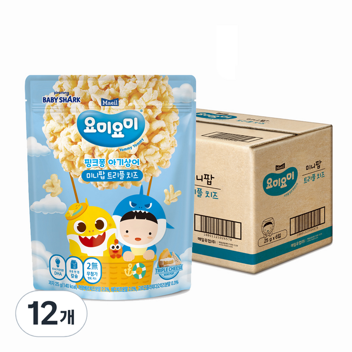 요미요미 미니팝, 트리플치즈, 25g, 12개
