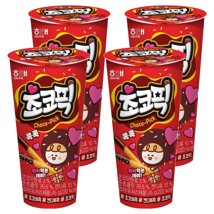 해태제과 초코픽, 45g, 4개