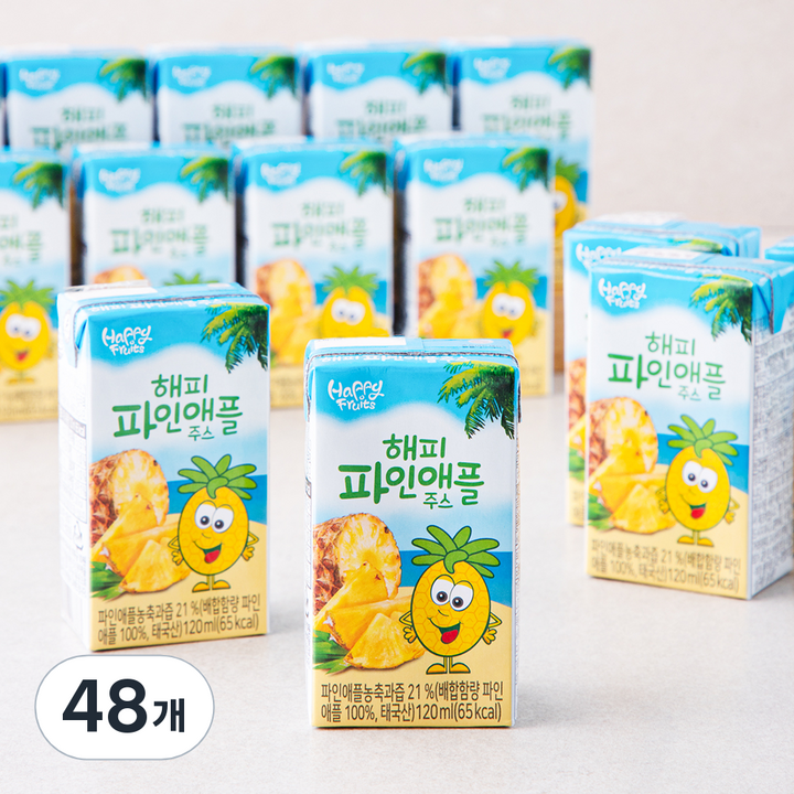 해피 파인애플주스, 120ml, 48개