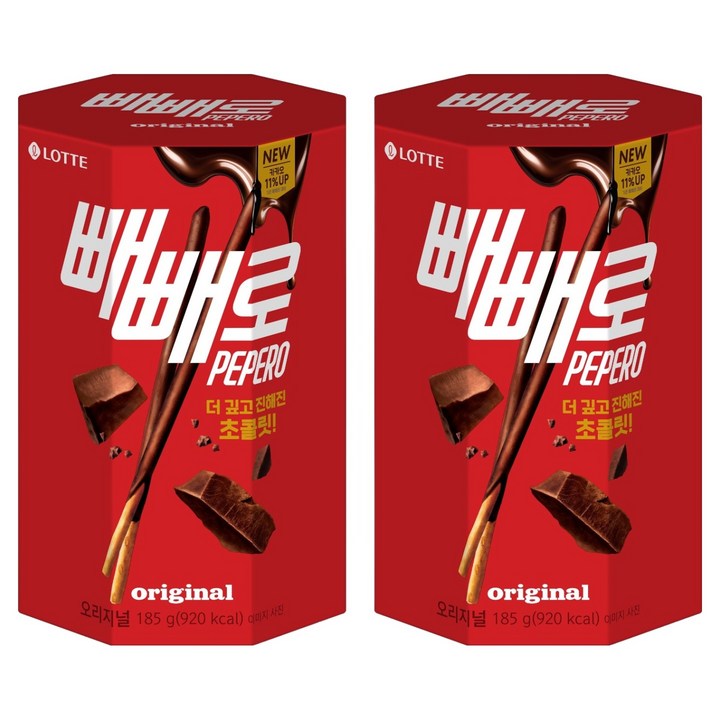 빼빼로 오리지널, 185g, 2개