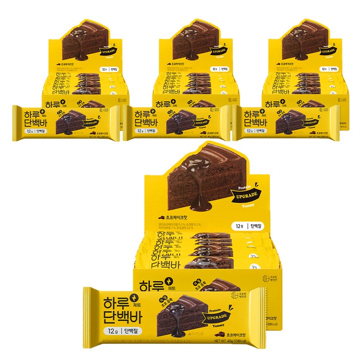 프로틴방앗간 하루단백바 제트 초코케이크맛, 40g, 48개