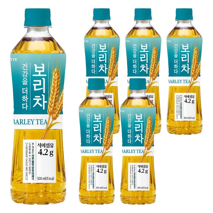 롯데칠성음료 더하다 보리차 PLUS, 500ml, 6개