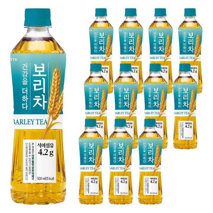 롯데칠성음료 더하다 보리차 PLUS, 500ml, 12개