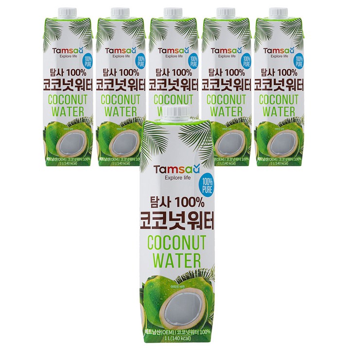 탐사 100% 퓨어 코코넛 워터, 1L, 6개