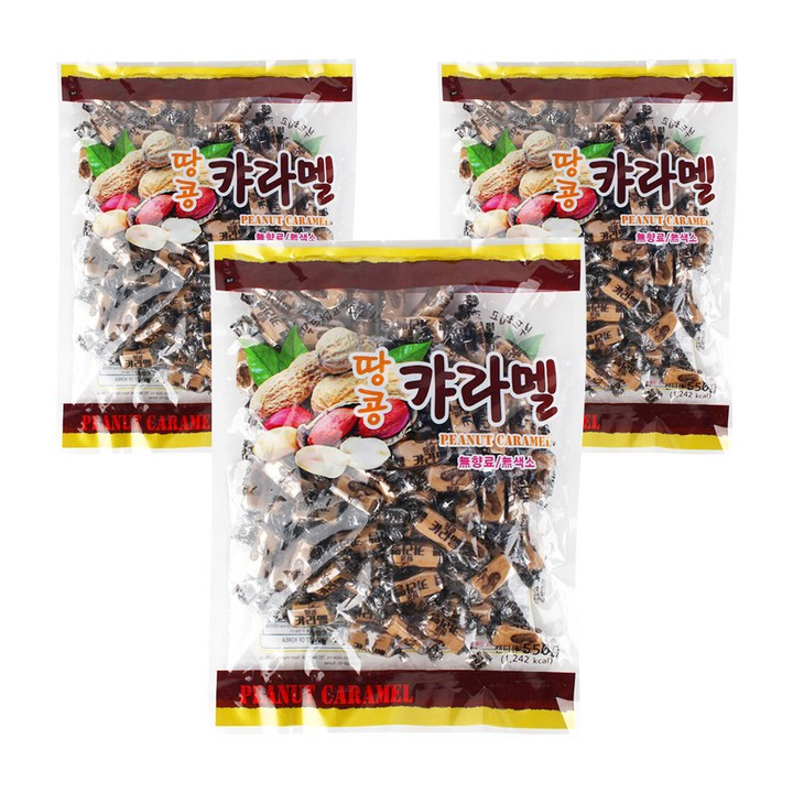 HM 부드럽고 고소한 옛날 땅콩캬라멜, 550g, 3개