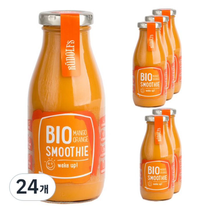 RUDOLFS 유기농 스무디 웨이크업 망고 오렌지, 260ml, 24개