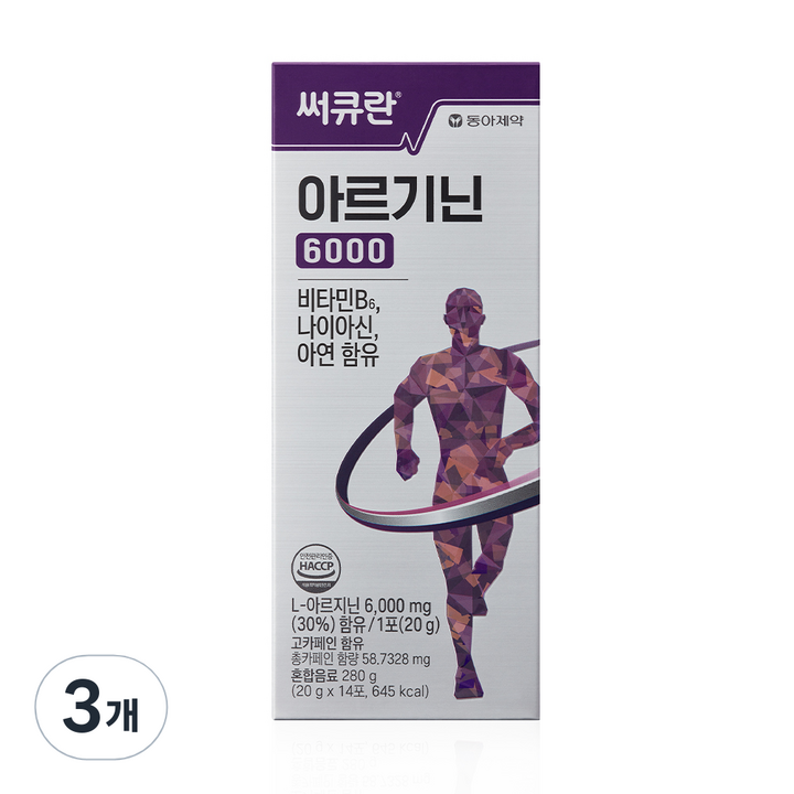 동아제약 써큐란 아르기닌 6000 14개입, 280g, 3개