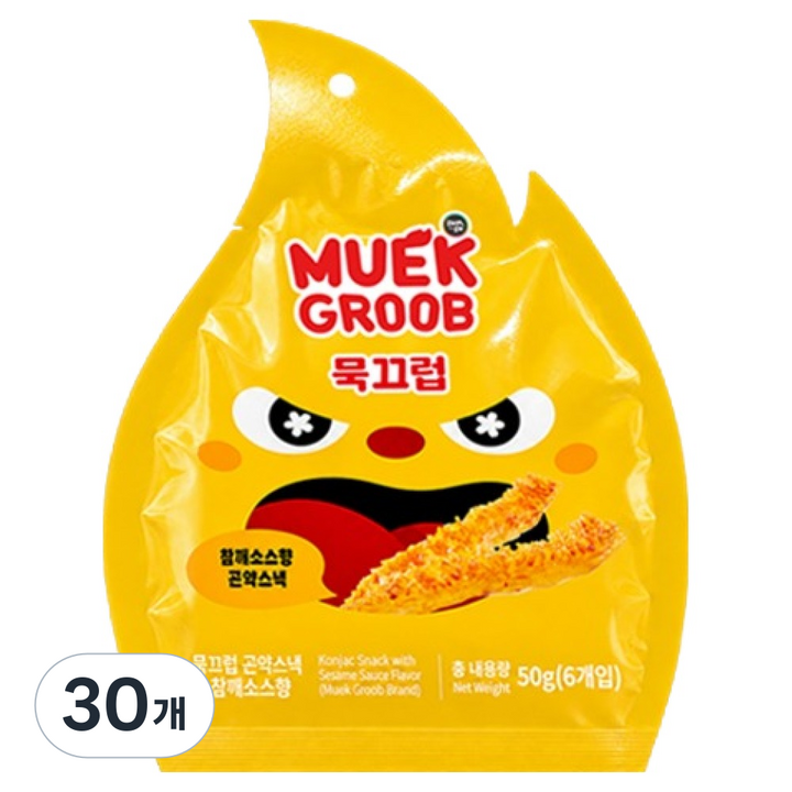 묵끄럽 마라곤약스낵 참깨소스맛, 50g, 30개