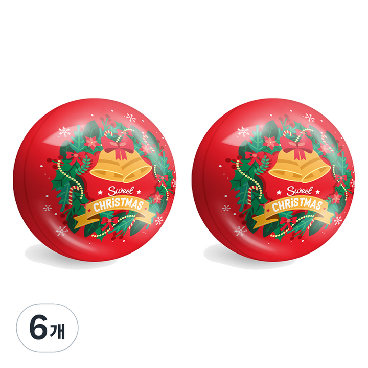 위니비니 크리스마스 틴볼 레드, 35g, 6개