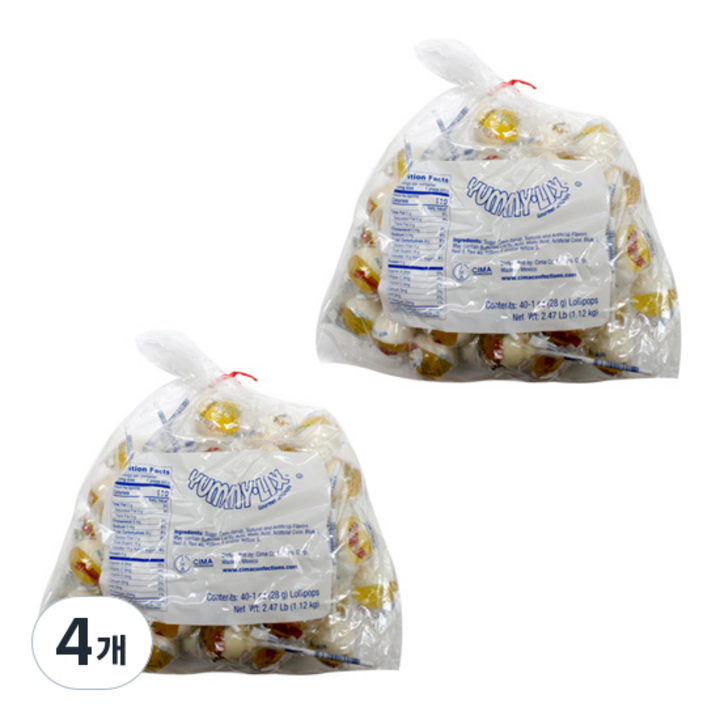 위니비니 야미릭스 롤리팝 피나콜라다향 40p, 1.12kg, 4개