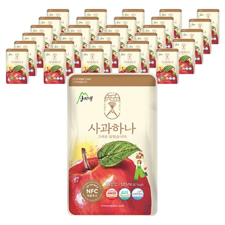 산지애 사과주스, 120ml, 30개