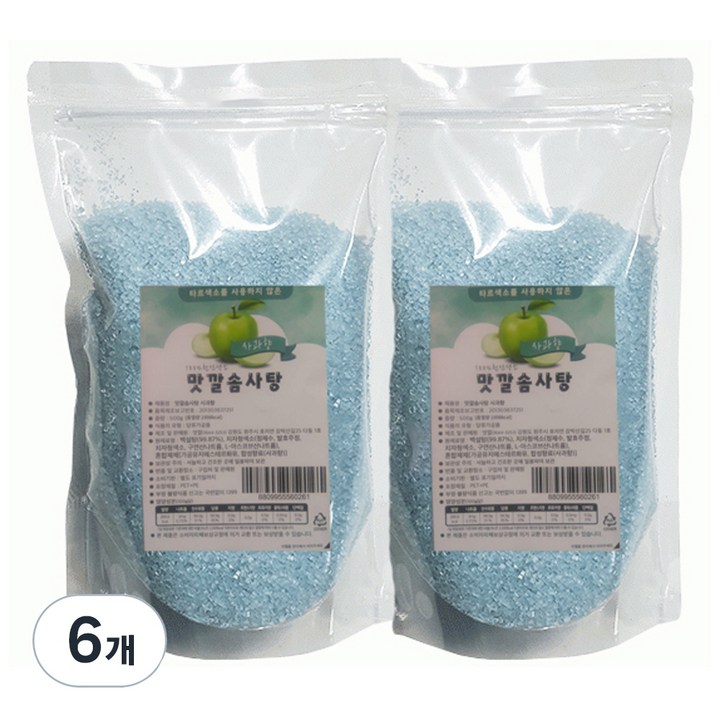 맛깔 설탕 솜사탕 전용 설탕 사과향, 500g, 6개