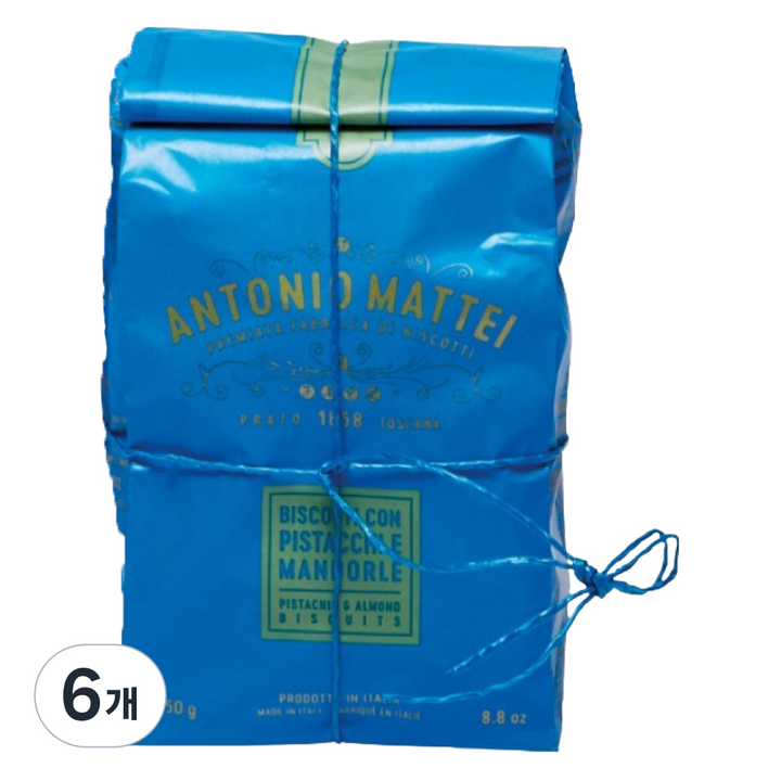 안토니오마테이 피스타치오 아몬드 비스코티, 250g, 6개