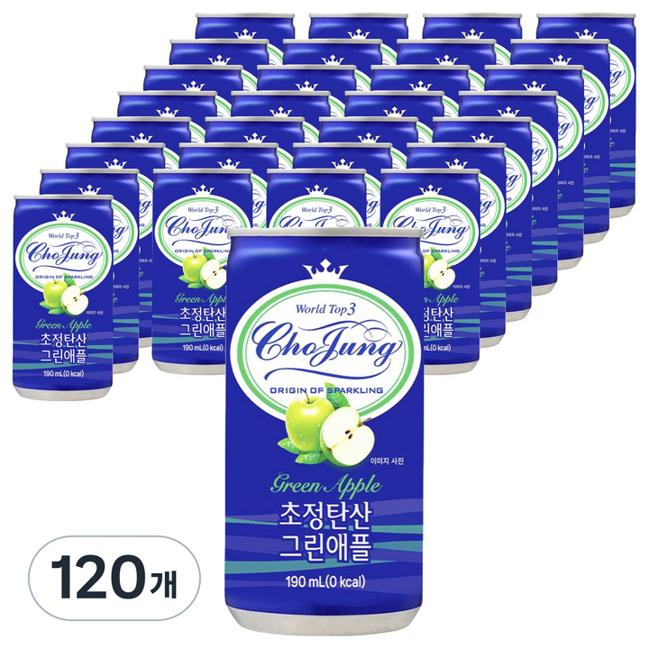 초정탄산수 그린애플 탄산수, 190ml, 120개