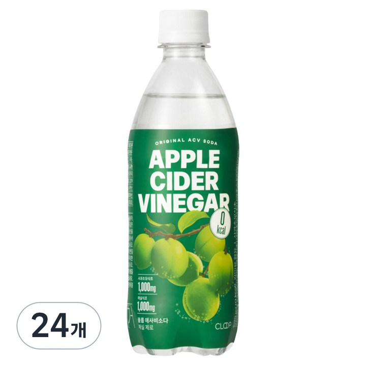 클룹 애사비소다 매실 제로 탄산음료, 500ml, 24개