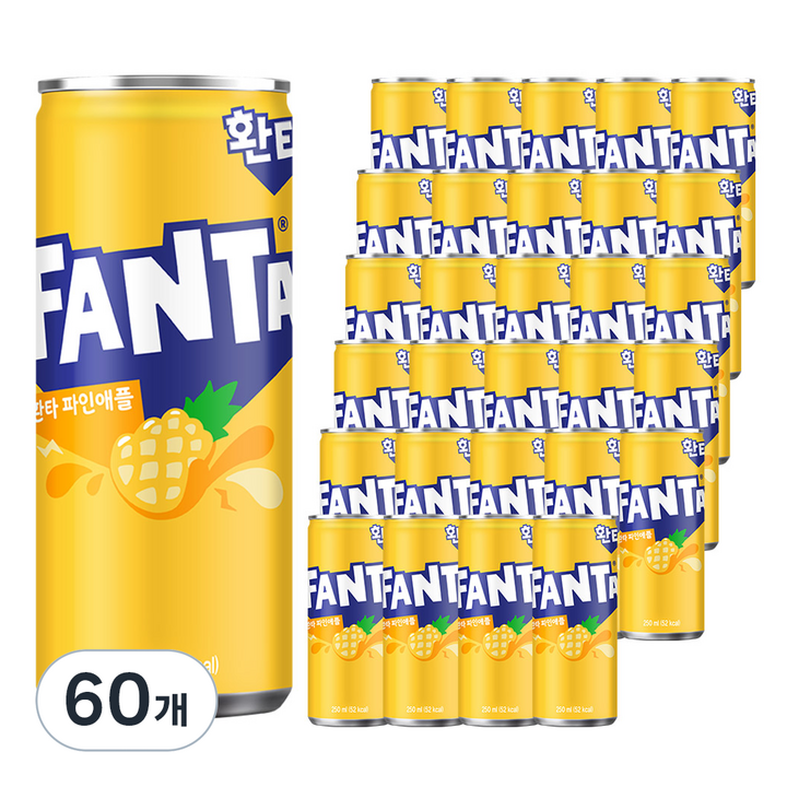 환타 파인애플 탄산음료, 250ml, 60개