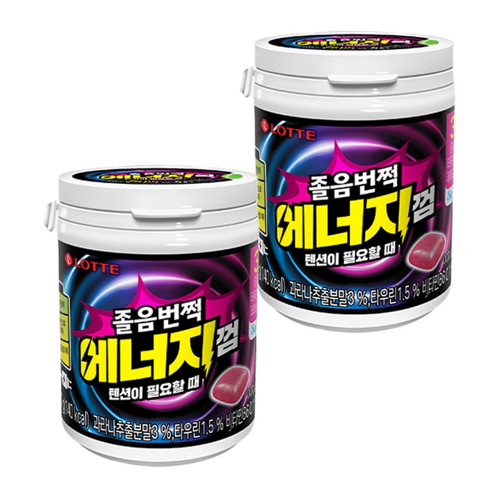 롯데웰푸드 졸음번쩍 에너지껌, 87g, 2개