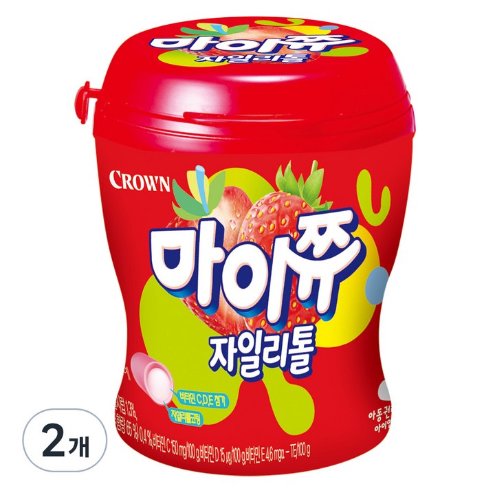 마이쮸 자일리톨 딸기, 110g, 2개