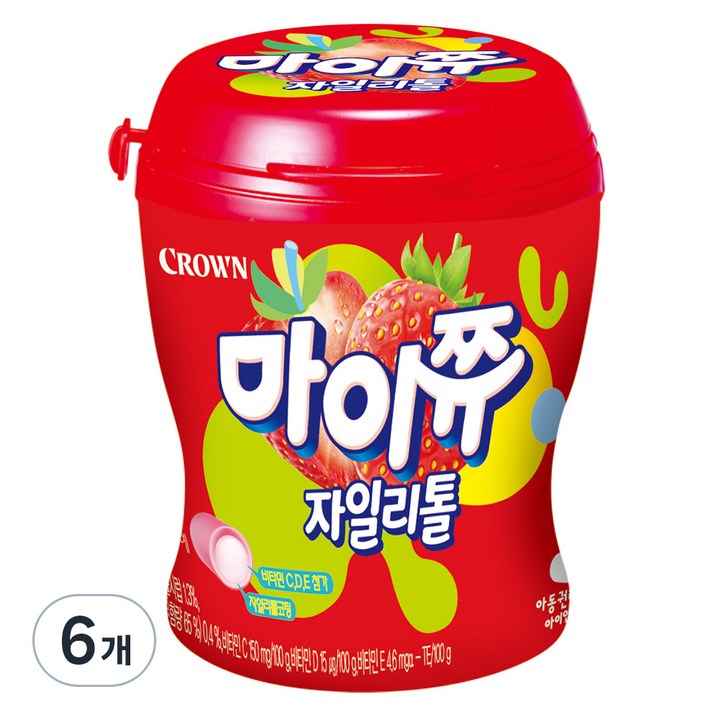 마이쮸 용기 딸기, 110g, 6개
