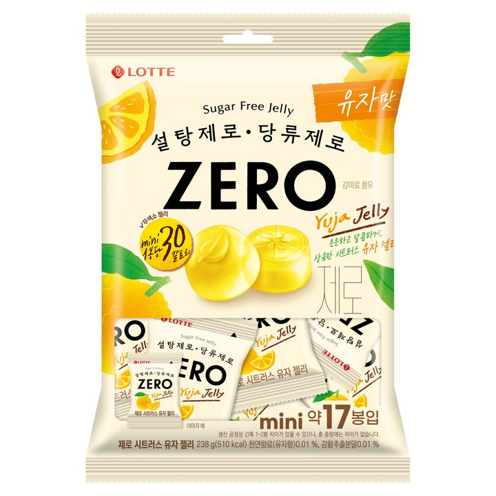 롯데제로 시트러스 유자 젤리 17개입, 238g, 1개