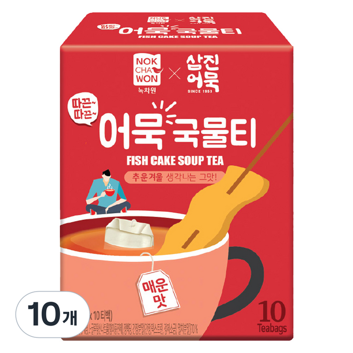 녹차원 따끈따끈 어묵국물티 매운맛, 4g, 10개입, 10개