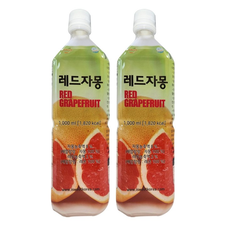 스위트코리아 레드자몽 액상, 1L, 2개