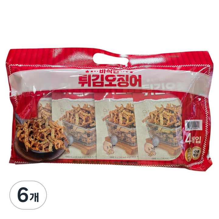 삼광 바삭한 오징어튀김 4p, 200g, 6개