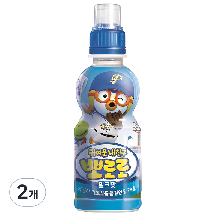 팔도 뽀로로 어린이음료 밀크맛, 235ml, 2개