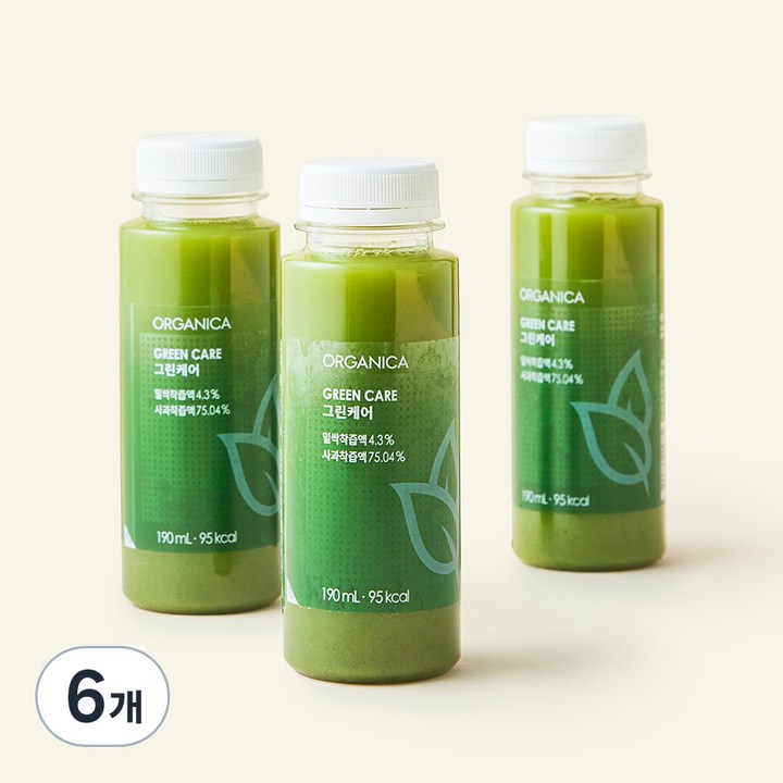 올가니카 그린케어 과채주스, 190ml, 6개